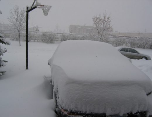 snow covered car