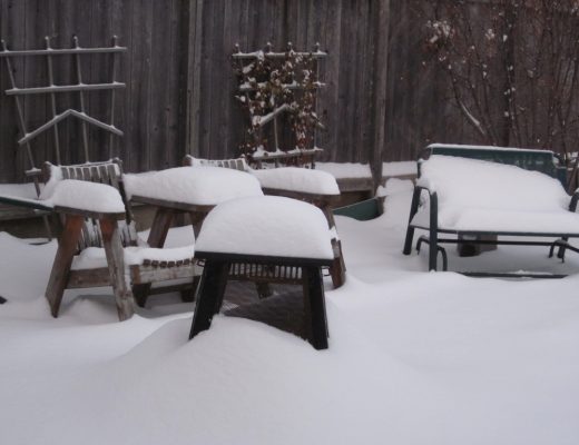 patio covered in snow