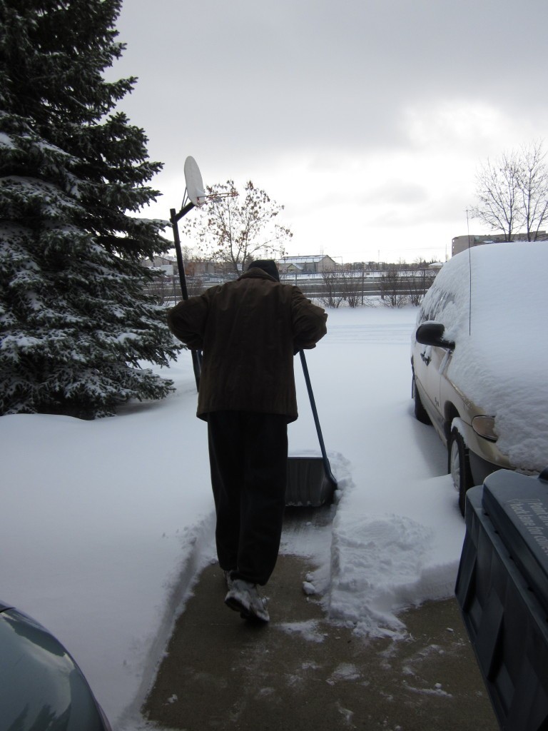 shoveling snow