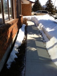 snow cleared walkway