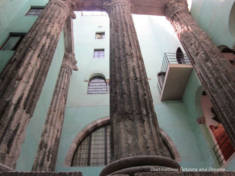 Ruins of the Roman Temple of Augustus. Guide to exploring Barcelona on foot: Las Ramblas, the Gothic Quarter, the Eixemple district, and the beach