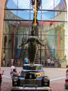 Cadillac in museum atrium at Dali Theatre-Museum in Figueres Spain