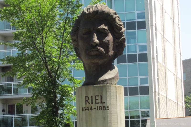 Louis Riel statue in front of St. Boniface Museum in Winnipeg, Manitoba, Canada