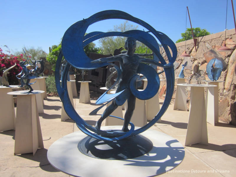 Sculpture garden at Taliesin West featuring work of Taliesin Fellow Heliose Crista