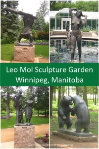 Leo Mol Sculpture Garden in Winnipeg's Assiniboine Park: Bronze pieces of art by master sculpture Leo Mol amid trees and flowers in a Winnipeg park. #sculpture #art #garden #Winnipeg #Manitoba