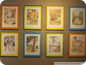 A wall of Winnie The Pooh illustrations