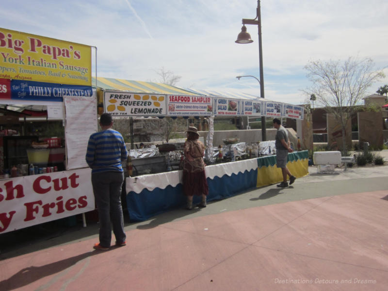 Food booths at Waterfront Fine Art & Wine Festival , Scottsdale, Arizona