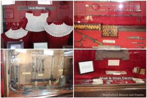 Displays of prison crafts at Yuma Prison Museum