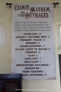 Crime statistics at Yuma Prison Museum