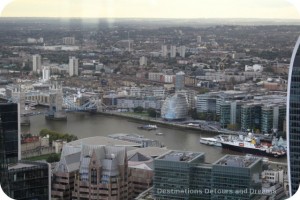 Afternoon tea high over London with a view of Tower Bridge