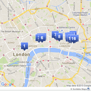 Bankers and Brokers London Tour map