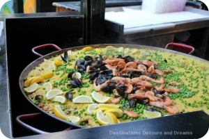 Paella cooking at Borough Market