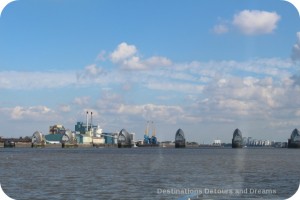 London from the Thames: Thames Barrier