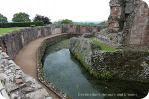 Raglan Castle moat around Great Tower