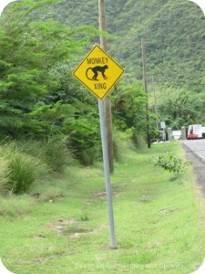 Road sign in Nevis