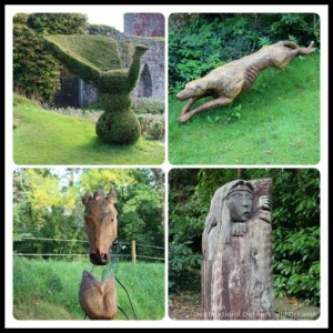 Usk Castle garden art