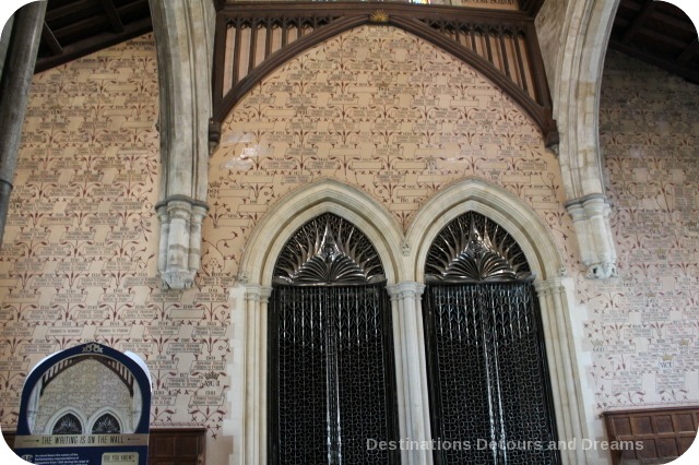 Wandering Through Winchester - writing on the Great Hall wall