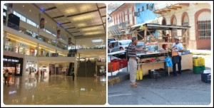 Metromall Mall and a fruit stand in Panama City