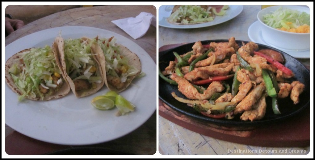 Fish tacos and chicken fajitas