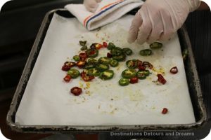 Roasted jalepenos as part of learning to cook fish tacos