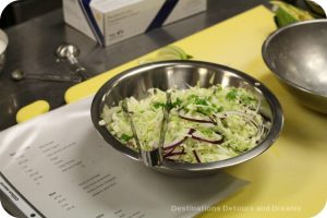 cooking fish tacos - the slaw