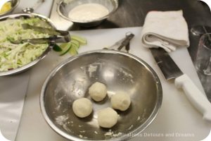 Corn tortilla balls for fish tacos