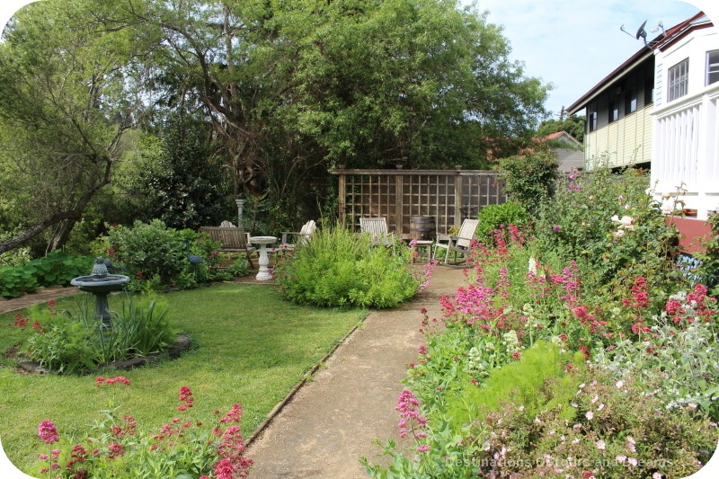 Garden at the back of Olallieberry Inn, Cambria