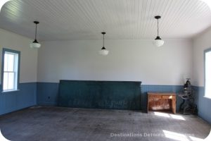 Interior of school under restoration, Neubergthal