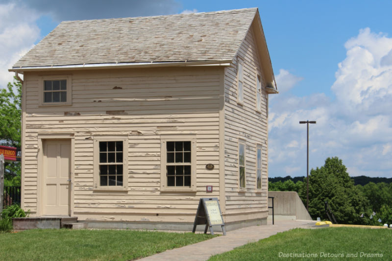 Wood frame house dating to the 1800s in New Ulm, Minnesota