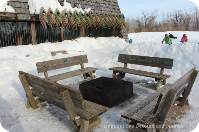 Winnipeg Winter Fun at FortWhyte Alive: firepit