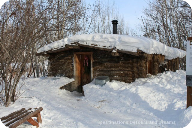 Winnipeg Winter Fun at FortWhyte Alive: sod house