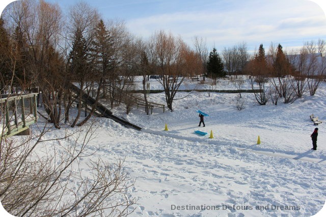 Winnipeg Winter Fun at FortWhyte Alive: tobogganning
