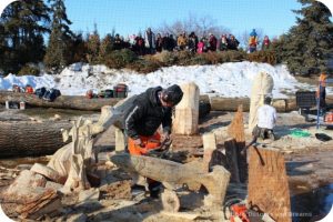 Wood Carving Challenge at Festival du Voyageur