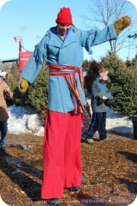 Man on stilts at Festival du Voyageur