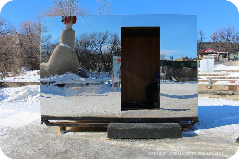 Ice Skating and Architecture: Warming Huts on the River, Winnipeg - "Mirror Cloaking" hut