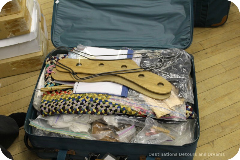 The suitcases contain materials which focus on aspects of textiles and clothing history which are designed for educational levels from primary through secondary levels - Museum in a Suitcase program