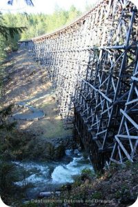 The historic historic Kinsoh Trestle Bridge on Vancouver Island