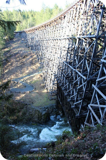 The historic historic Kinsoh Trestle Bridge on Vancouver Island