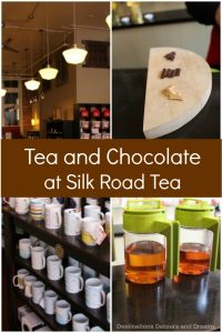 Tea and chocolate tasting at Silk Road Tea in Victoria, British Columbia. The store also has skin care products and a spa.