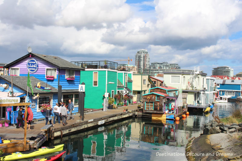 Float homes at Fisherman's Wharf in Victoria, British Columbia