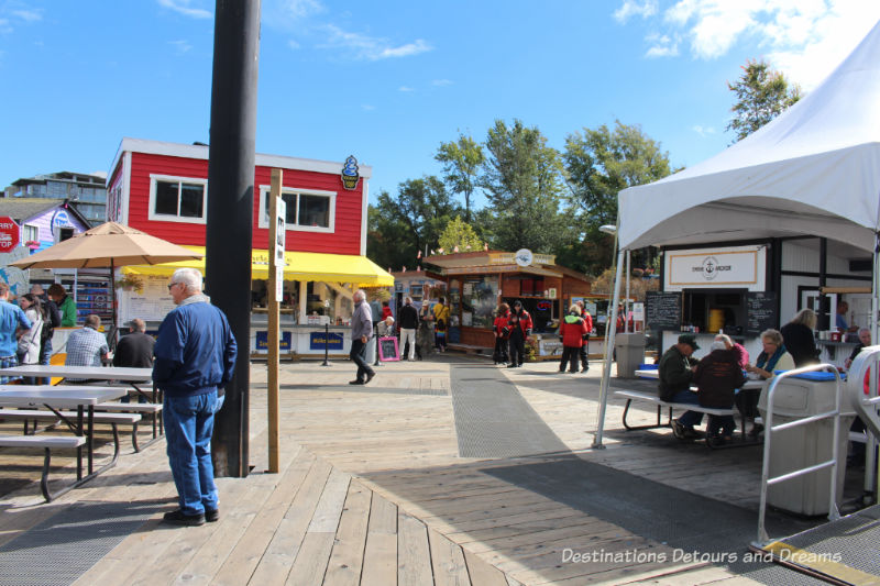 Food kiosks at Fisherman's Wharf in Victoria, British Columbia