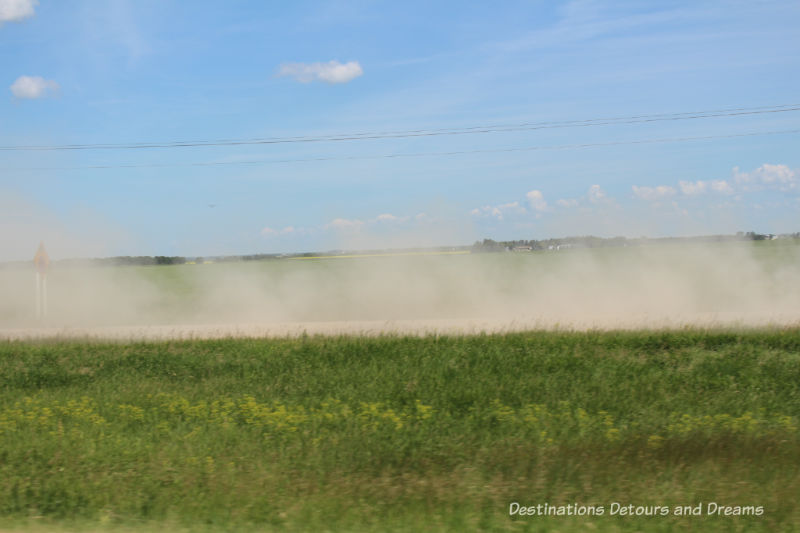 Canadian Prairie Summer Road Trip Photo Story: dust along a side road