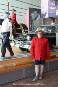 Canada Past and Present at RCMP Heritage Centre in Regina, Saskatchewan - trying on the uniform