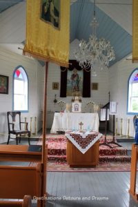 St. Demetrius Catholic Church at Arborg and District Multicultural Heritage Village,where restored buildings preserve Manitoba's past.