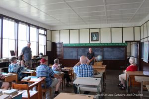 Inside the school at Arborg and District Multicultural Heritage Village,where restored buildings preserve the past.