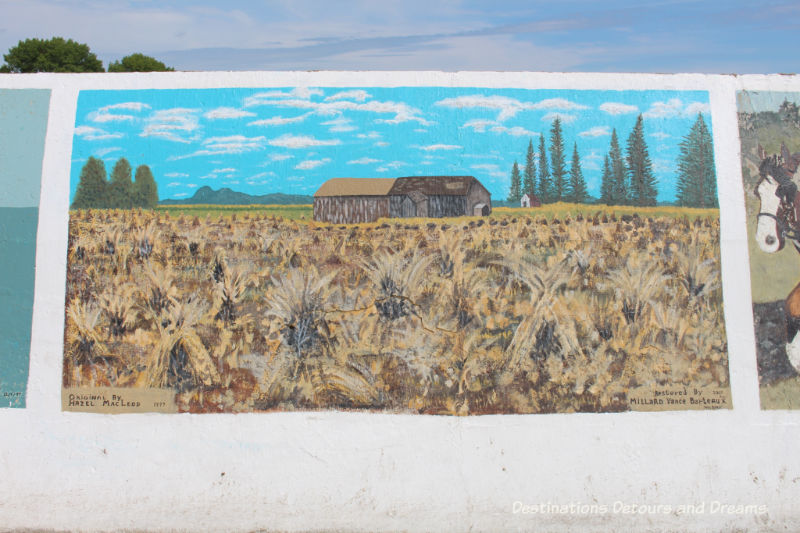 Gimli Seawall Gallery, a collection of murals on a protective wall on the pier, is a favourite tourist attraction in Gimli, Manitoba