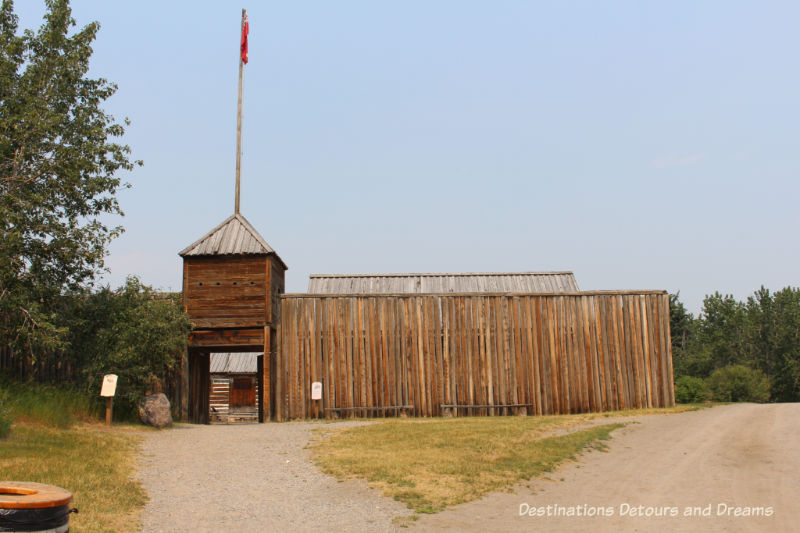 Hundson's Bay Company Fur Trading Fort in Heritage Park Historical Village in Calgary, Alberta