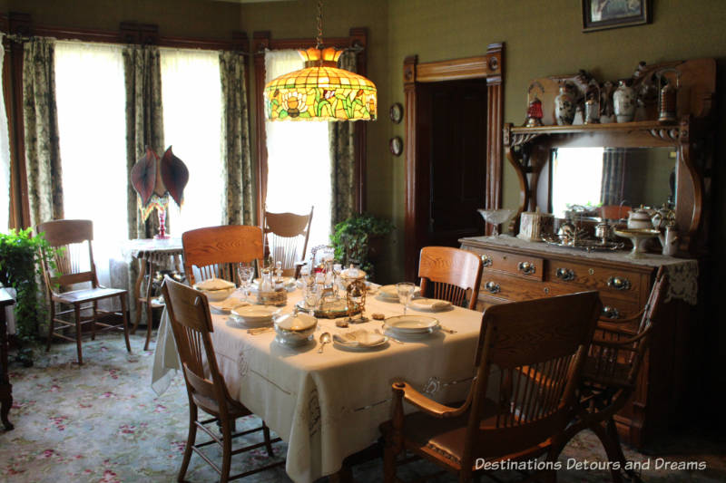 Prince House dining room in Heritage Park Historical Village in Calgary, Alberta