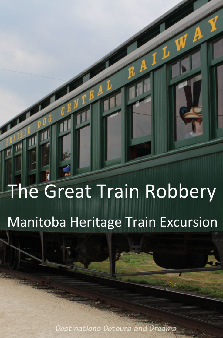 The Great Train Robbery: a fun excursion on Manitoba's Prairie Dog Central Railway, a heritage train, Winnipeg, Manitoba #Manitoba #Winnipeg #train #heritagetrain #history