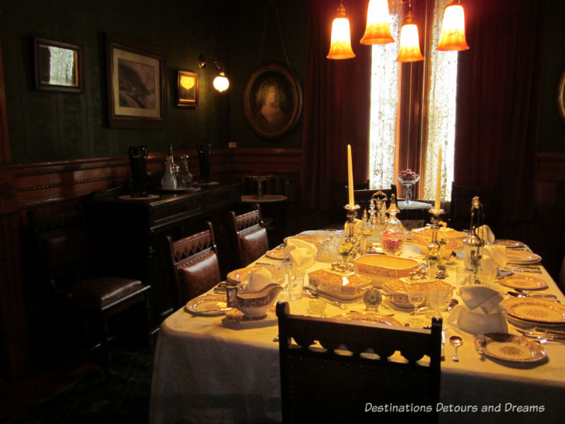 Dining table at Dalnavert Museum, Winnipeg, Manitoba